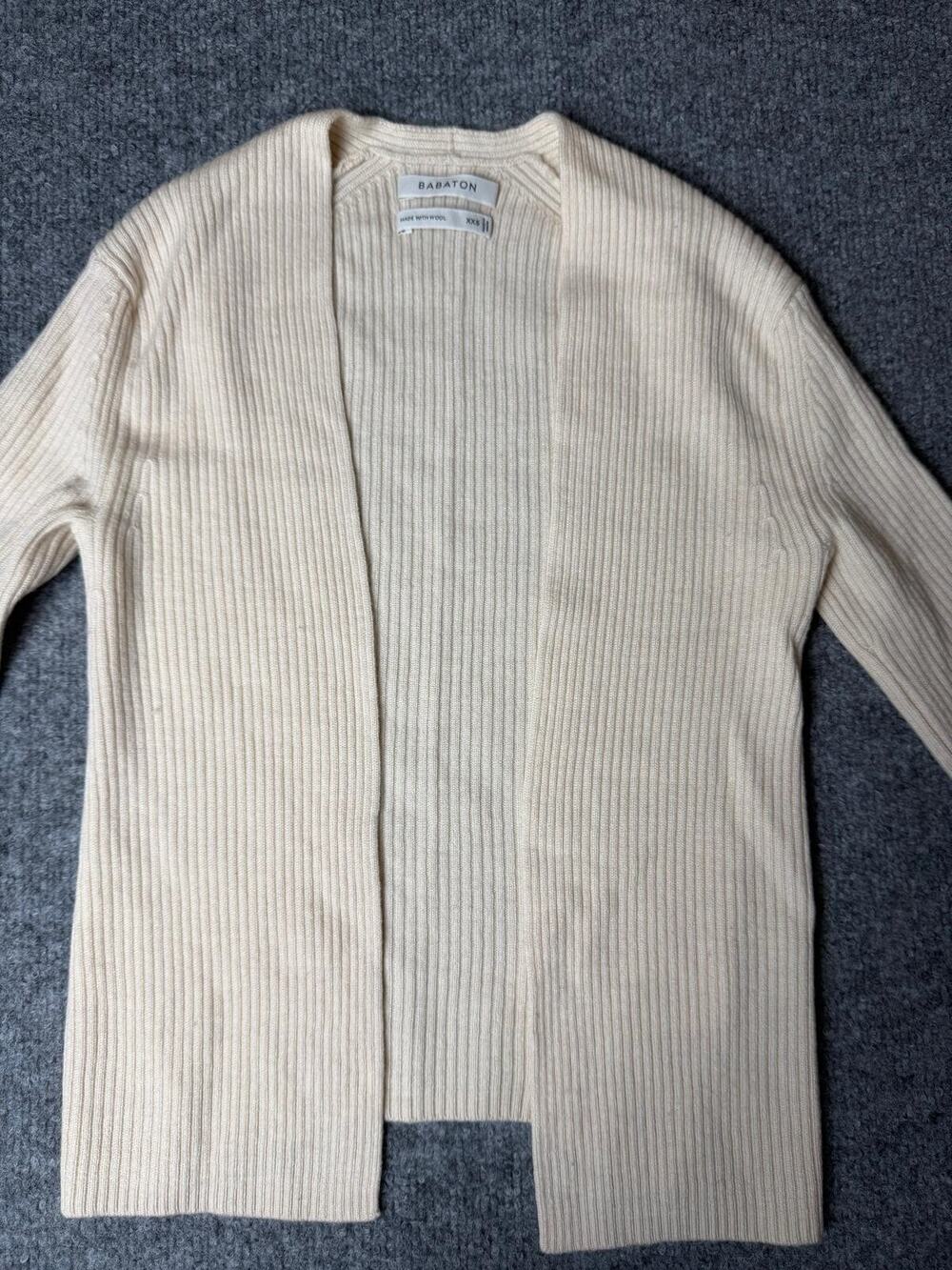 Aritzia Babaton Cream Open Front Cardigan Sweater Women Sz XXS #1089